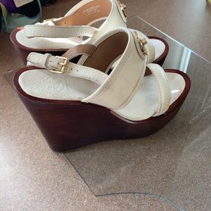 Tory Burch Peep Toe Wedges